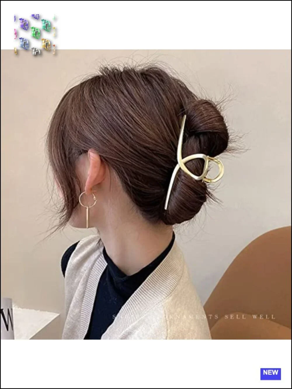3 Large Metal Claw Clips for Thick Hair, Non-Slip Strong Hold Hair Accessories